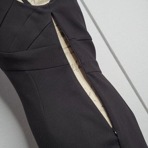 Nicholas Black Off the Shoulder Sleeveless Knee Length Ponte Sheath Dress Size 8 - Picture 7 of 11